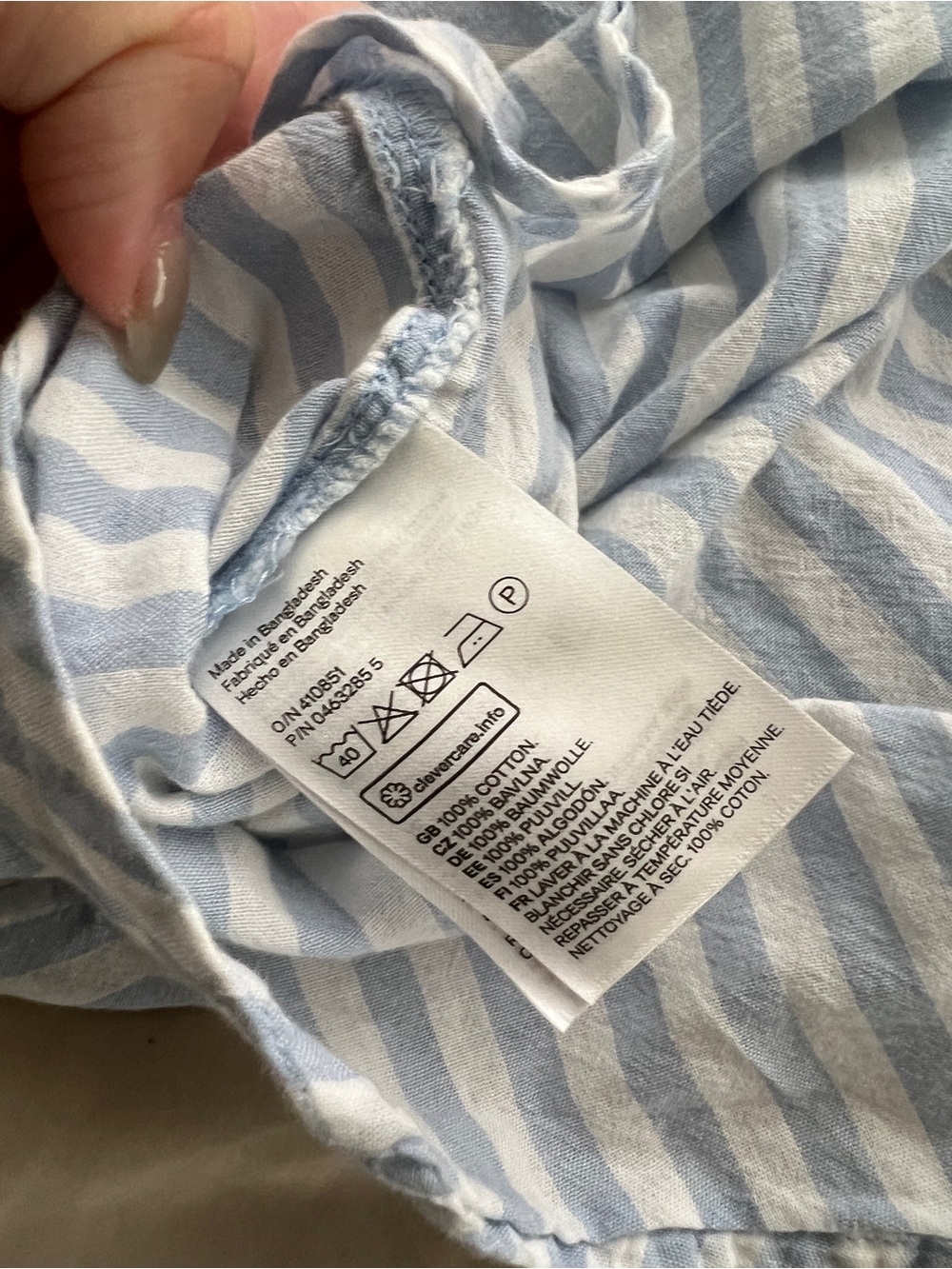 H&M Light Blue and White Striped Button-Down Shirt - Picture 3 of 3